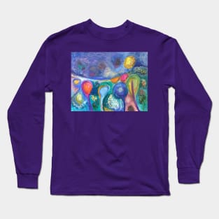 Earthly Elements in blue, green and pink Long Sleeve T-Shirt